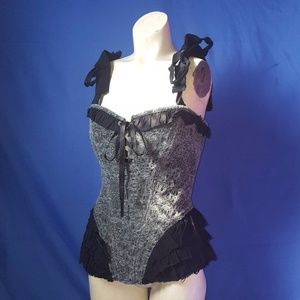 Lip Service Vintage Faded Reality Rare Corset Bodice Victorian Gothic Crochet